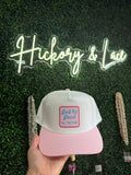 God Is Good Embroidered Patch Seersucker Brim Cap