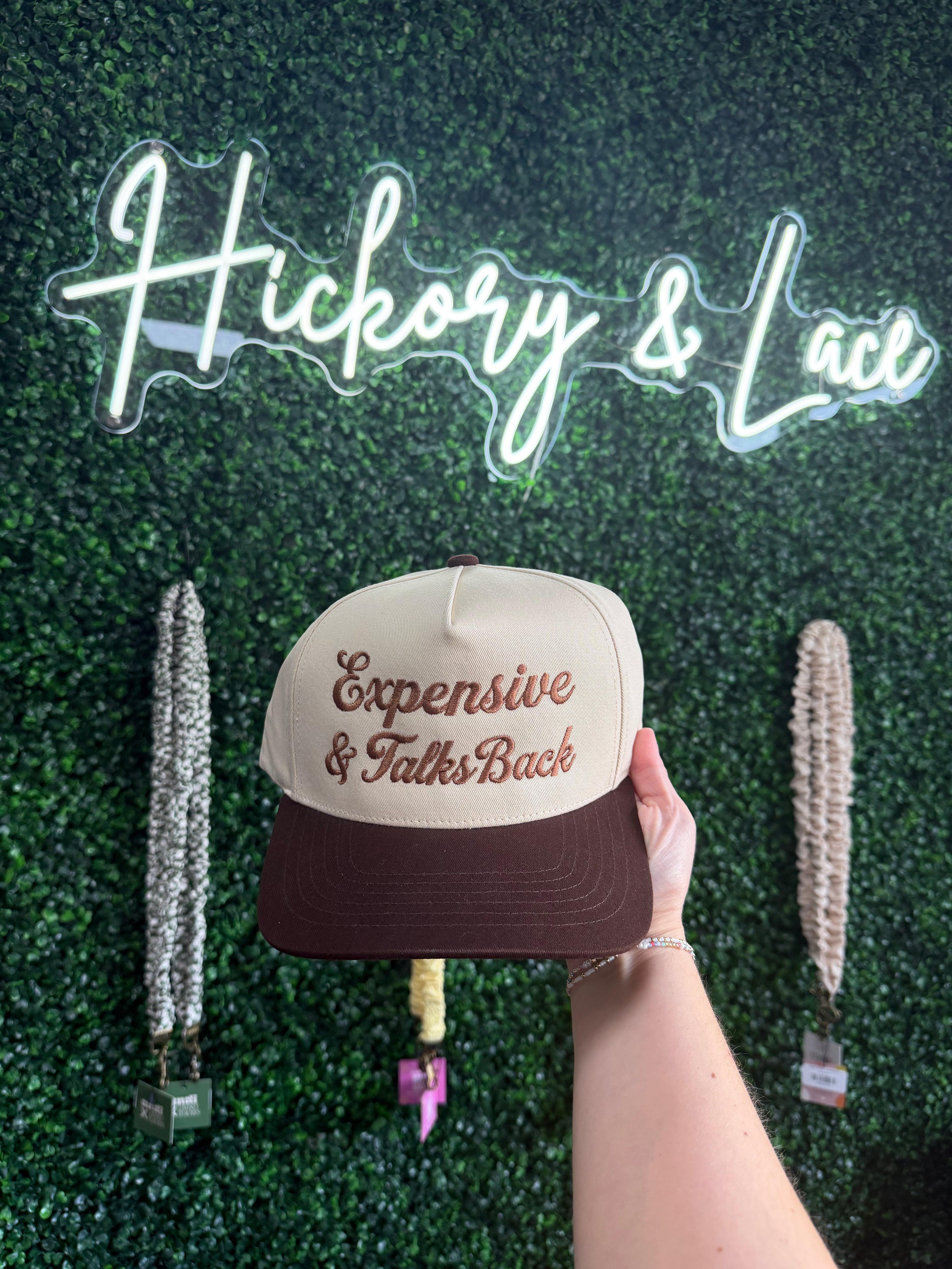 Expensive & Talks Back Embroidered Two Tone Trucker Hat