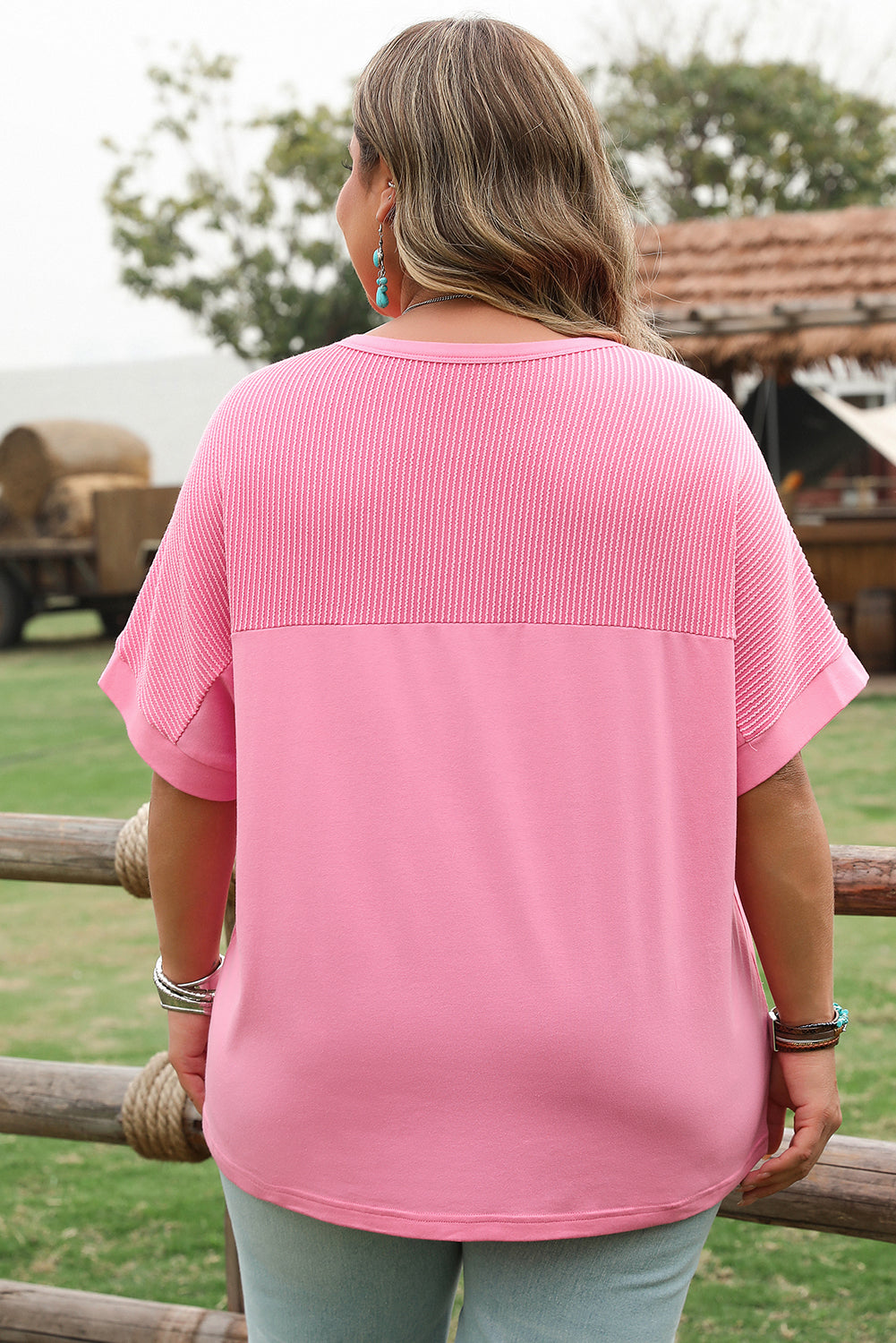 Morgan Plus Size Corded Pocketed Top