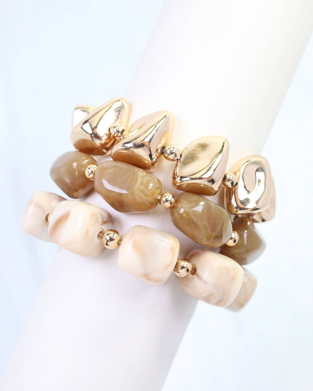 Rayna Beaded Bracelet Set Natural
