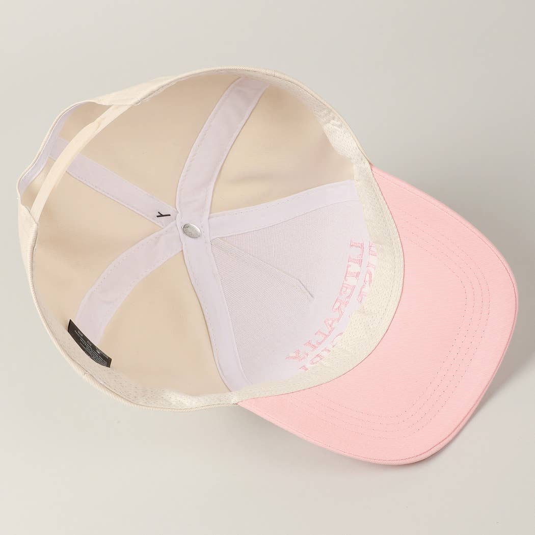 Literally Just A Girl Embroidery Two Tone Trucker Hat
