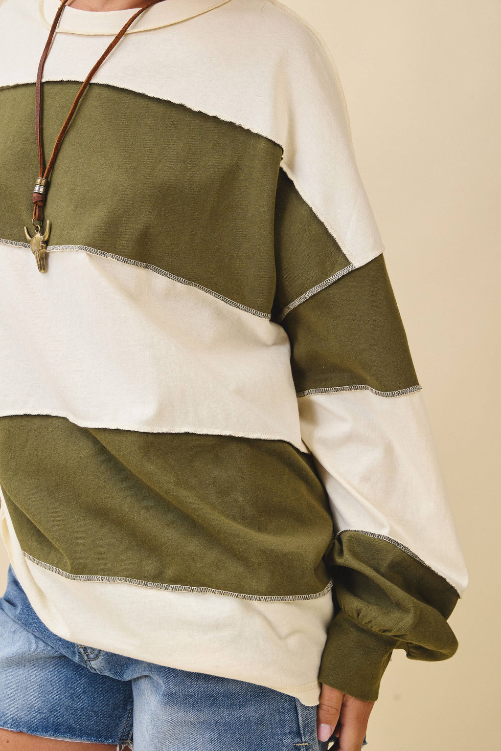 Butter/Olive Long Sleeve Shirt
