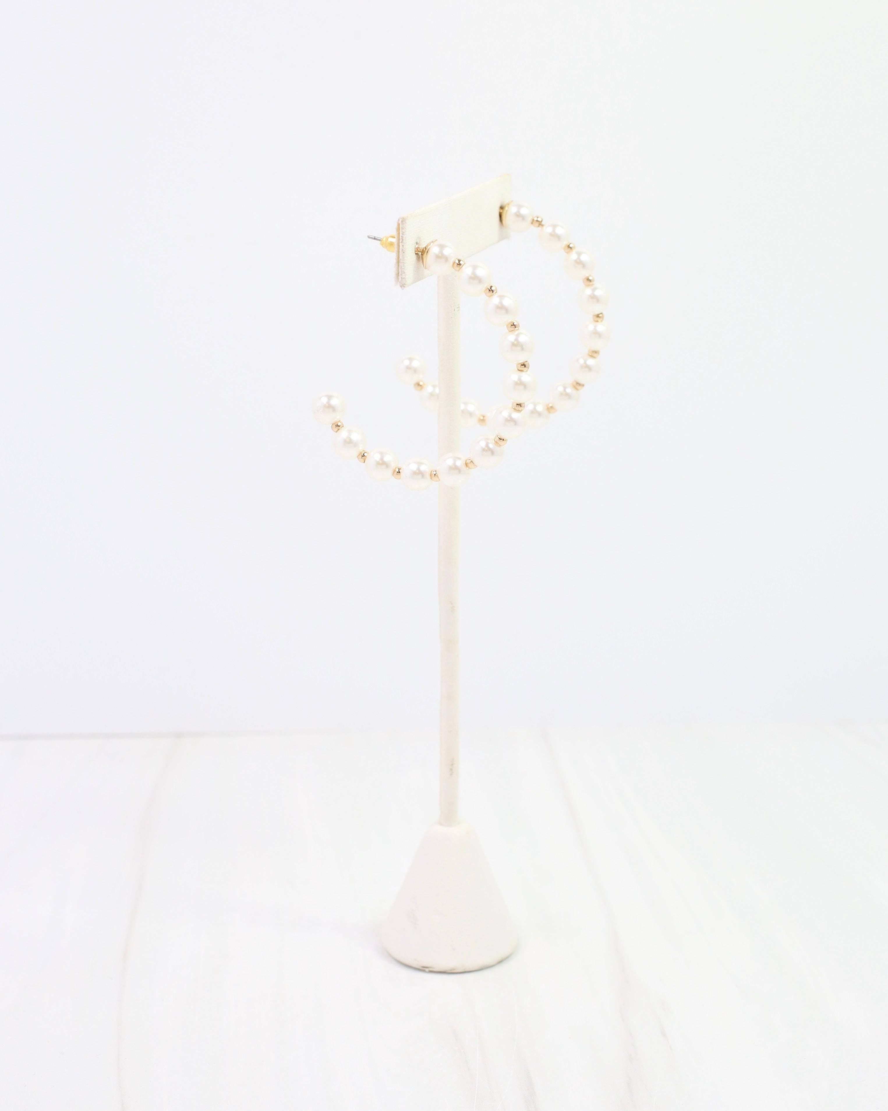 Moore Pearl Hoop Earring Gold
