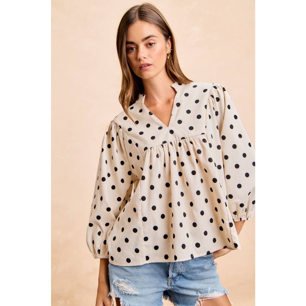 POLKA DOT CORDUROY TOP