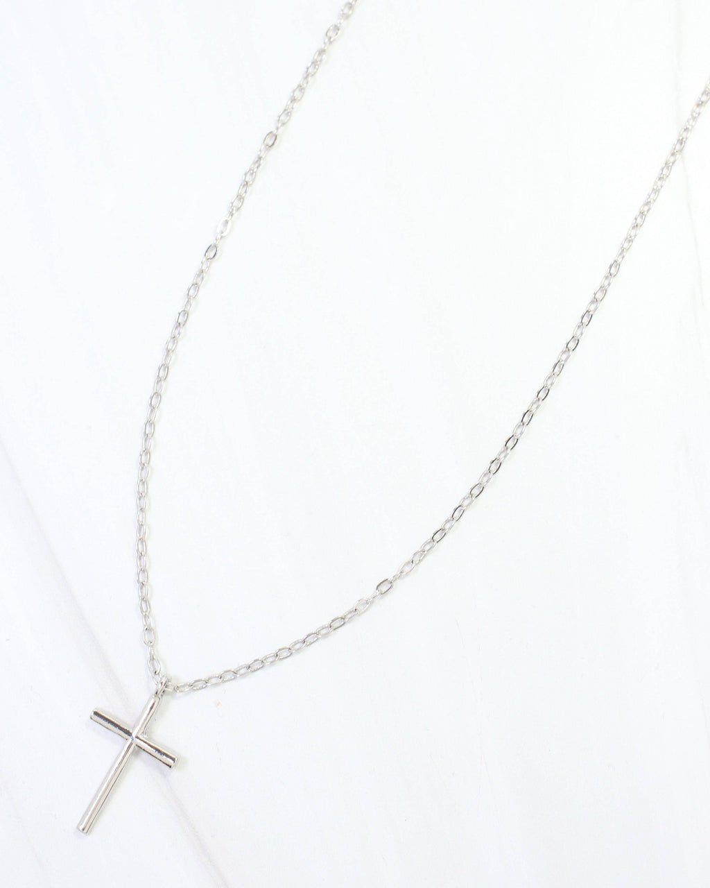 Carla Cross Necklace Silver