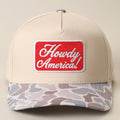 Howdy America Embroidered Patch Camo Brim Trucker Hat