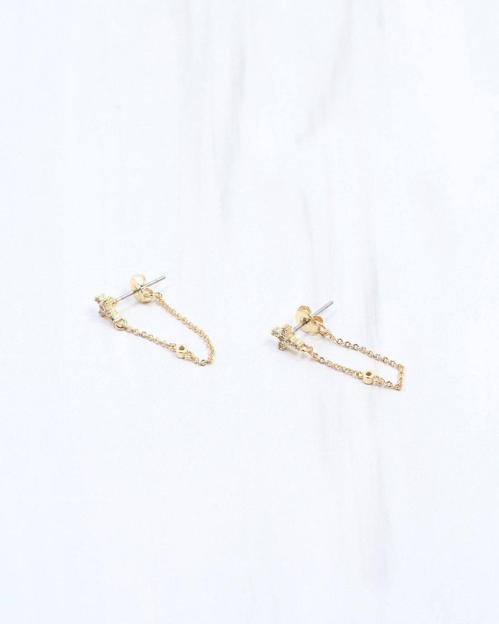 Ember Cross Chain Earring WR Gold