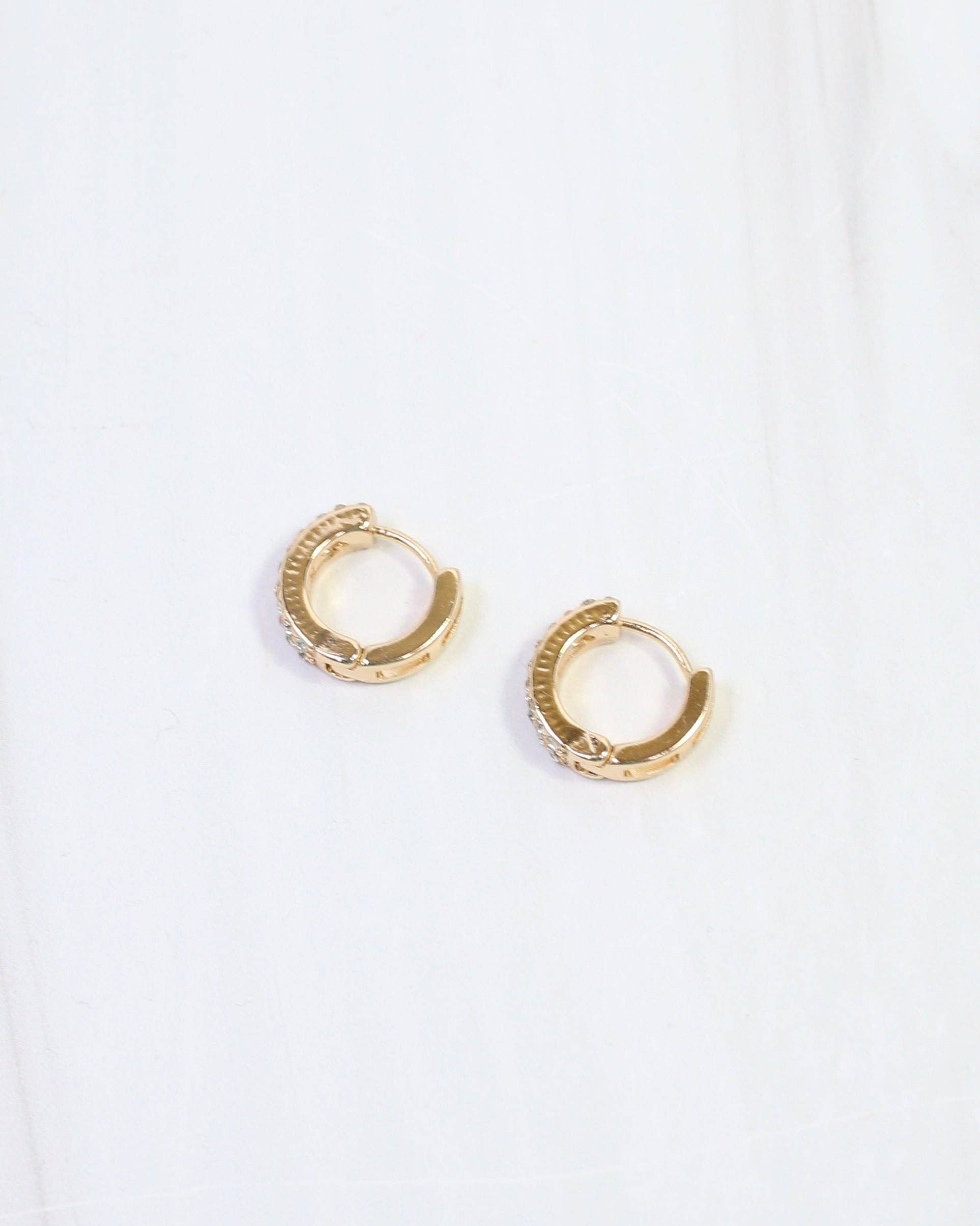 Kacey Double Row CZ Huggie Earring Gold