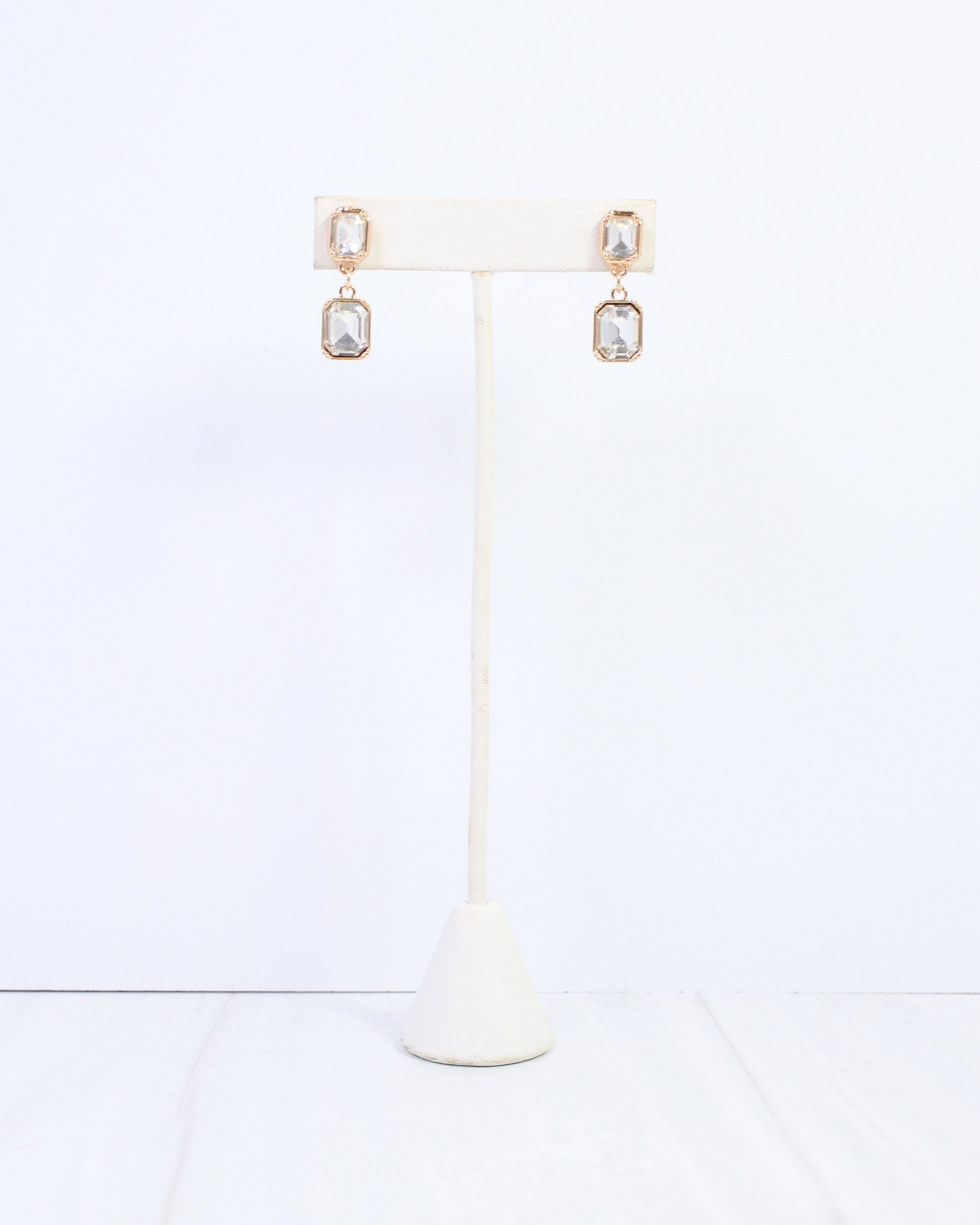 Chloe Crystal Drop Earring Gold