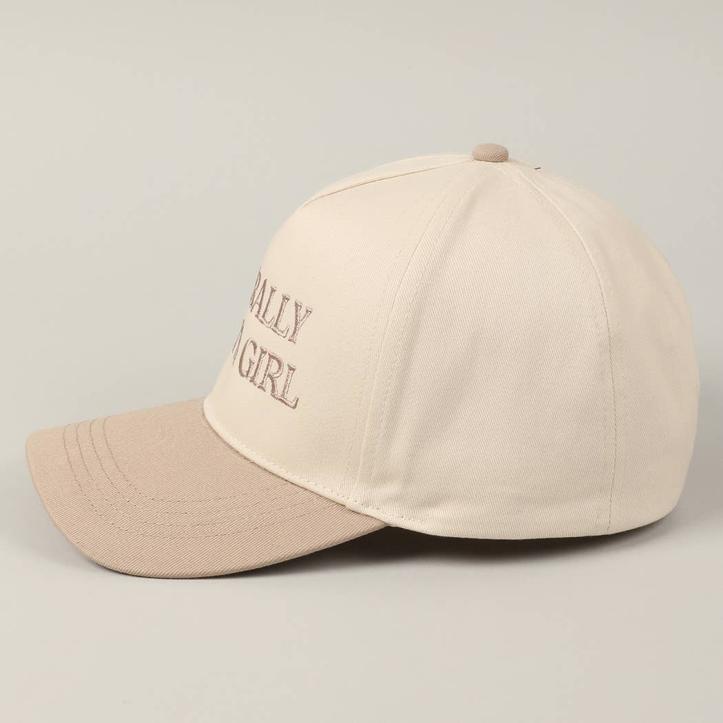 Literally Just A Girl Embroidery Two Tone Trucker Hat