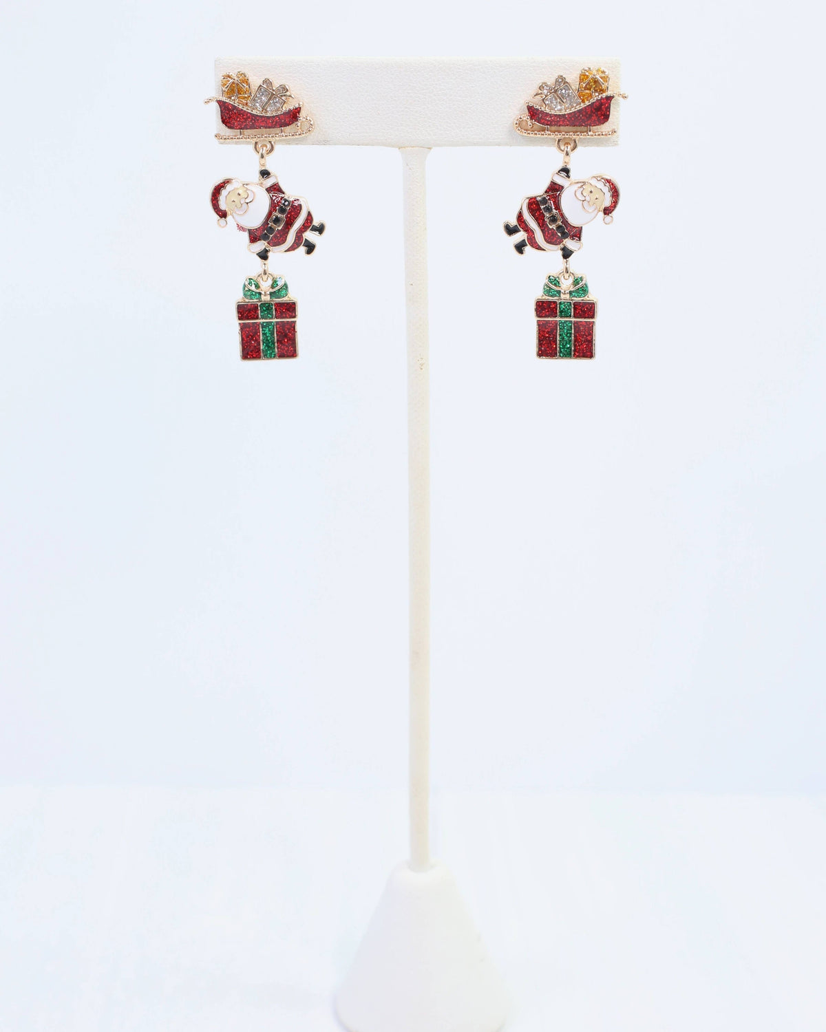 Santa on his Way Earring Red